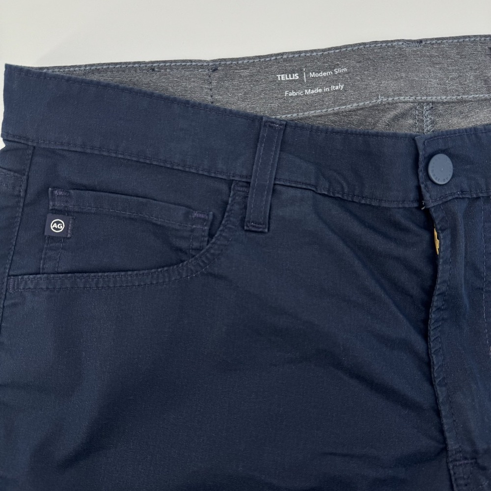 AG Adriano Goldschmied Tellis Pants Men 36x28 Navy Blue Modern Slim Fit 5-Pocket - Picture 3 of 8